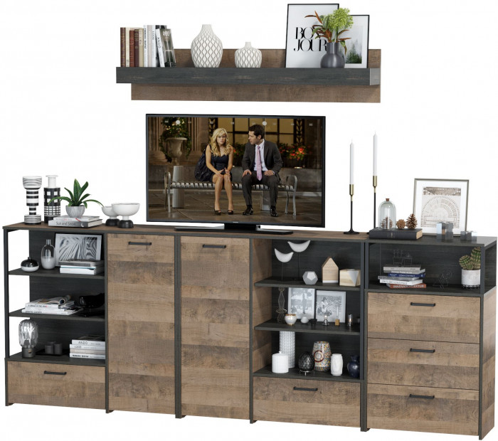 Трувор Гостиная 005, дуб гранж песочный/интра