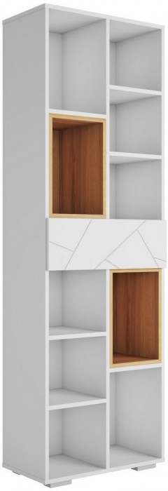 ГРАНЖ Стеллаж СЖ-001 (Белый (Шагрень)/Крафт золотой / Белый софт)