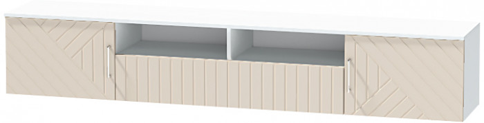 Тумба-3 под ТВ подвесная "Иннэс-7", Белый/Тирамису матовый