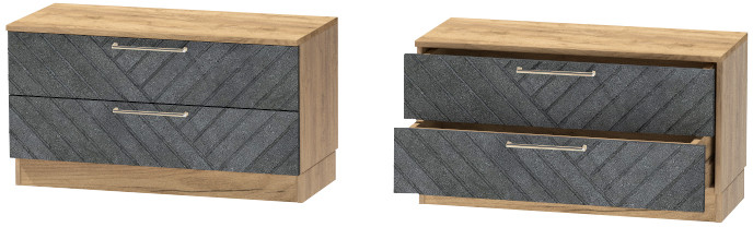 Тумба-5 прикроватная напольная "Иннэс-7", Крафт золотой/Бетон графит