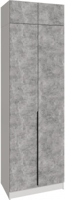 Шкаф 0,8 с антресолью Мадрид, Белый/Ателье светлое