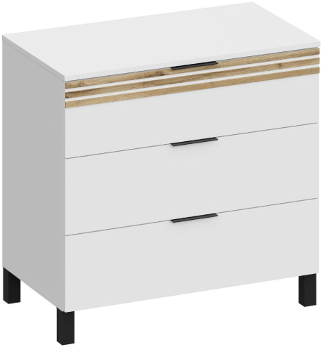 Модульная спальня Нао, набор №1, Белый/Профиль МДФ Дуб вотан