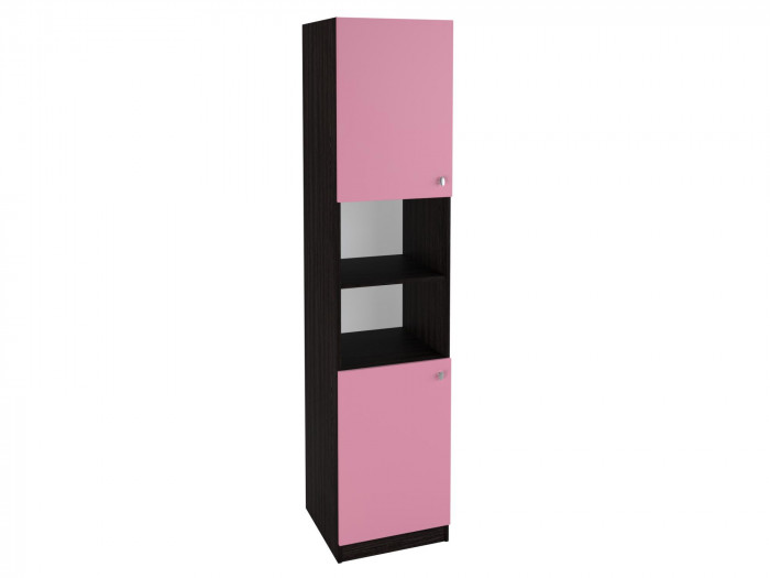 Шкаф-пенал закрытый 2/3 Венге/Розовый