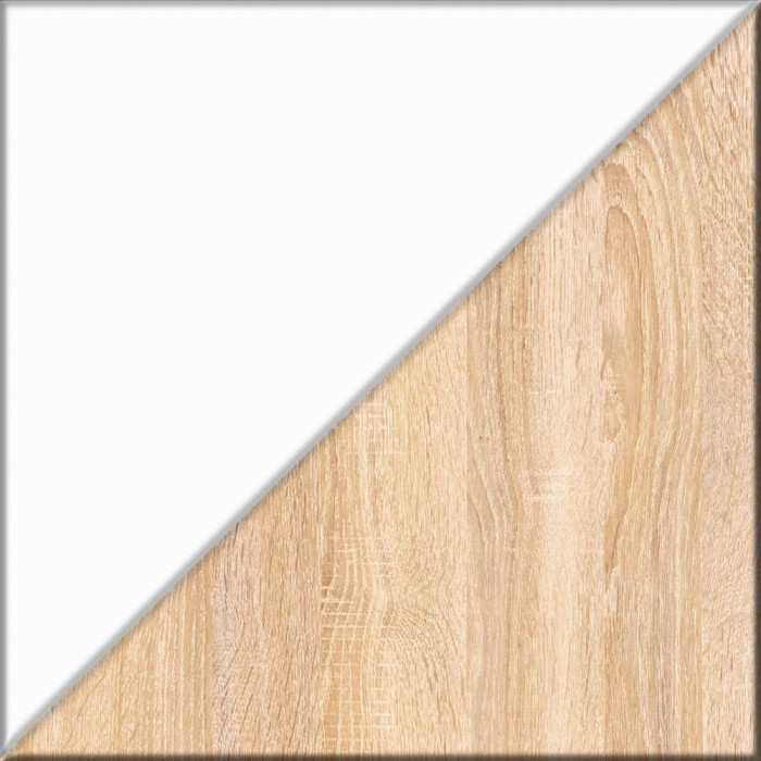 Прихожая П-6 Компоновка № 45, дуб сонома/фасады МДФ белое дерево фрезеровка прованс