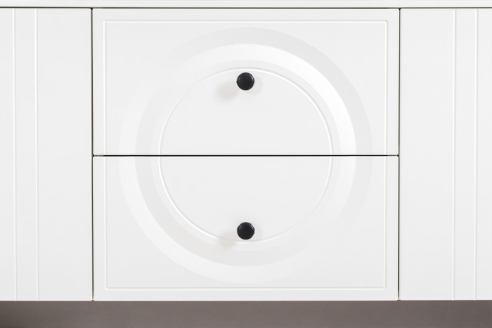 Валенсия Гостиная № 052, ЛДСП белый шагрень/МДФ белый шагрень