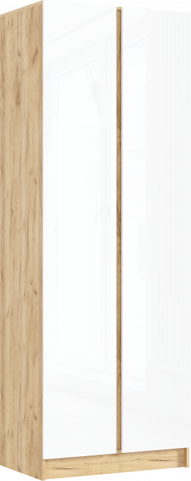 Келвин Шкаф 2-х створчатый (800) (Белый Глянец, Дуб Крафт)