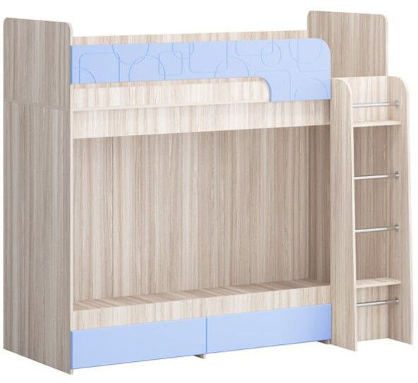 Двухъярусная кровать Бемби МДФ NEW, ясень (Лайм глянец, Ясень шимо светлый)