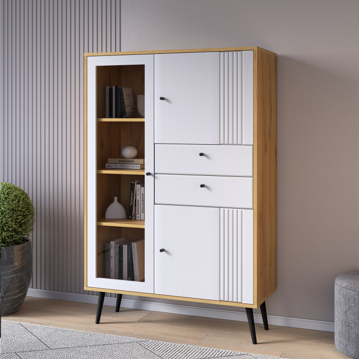 Шкаф низкий (1 стеклодверь) Вега Саксония