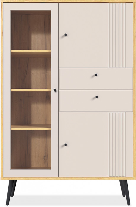 Шкаф низкий (1 стеклодверь) Вега Саксония