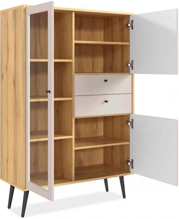 Шкаф низкий (1 стеклодверь) Вега Саксония