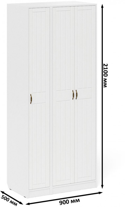 Прихожая П-6-500 Шкаф + Пенал, белая шагрень/фасады МДФ белое дерево фрезеровка прованс