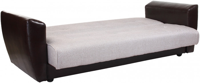 Диван-книжка Амстердам, 120х190, рогожка/экокожа, бежевый