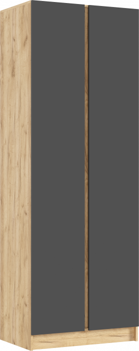 Келвин Шкаф 2-х створчатый (800) (Графит, Дуб Крафт)