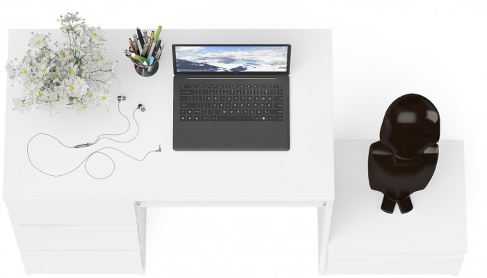 Мори компьютерный стол МС-6 левый + Тумба ТМП400.1, белый