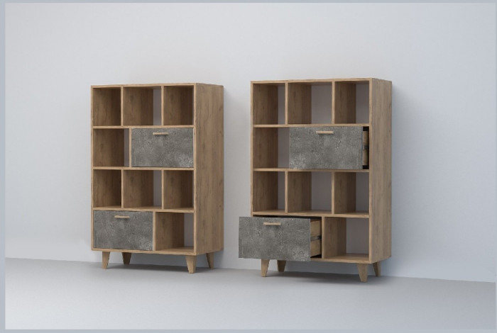 Эго Комод К-1 НГ (Камень Темный/Дуб Крафт Золотой)