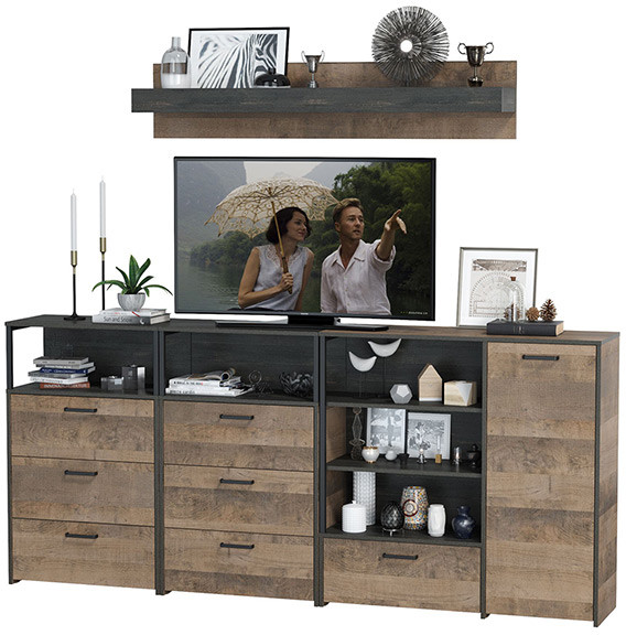 Трувор Гостиная 008, дуб гранж песочный/интра