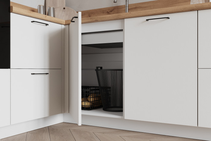 КГ Угловой 1500х2700 (с пм) , Белый софт матовый  Арника РМ в.3