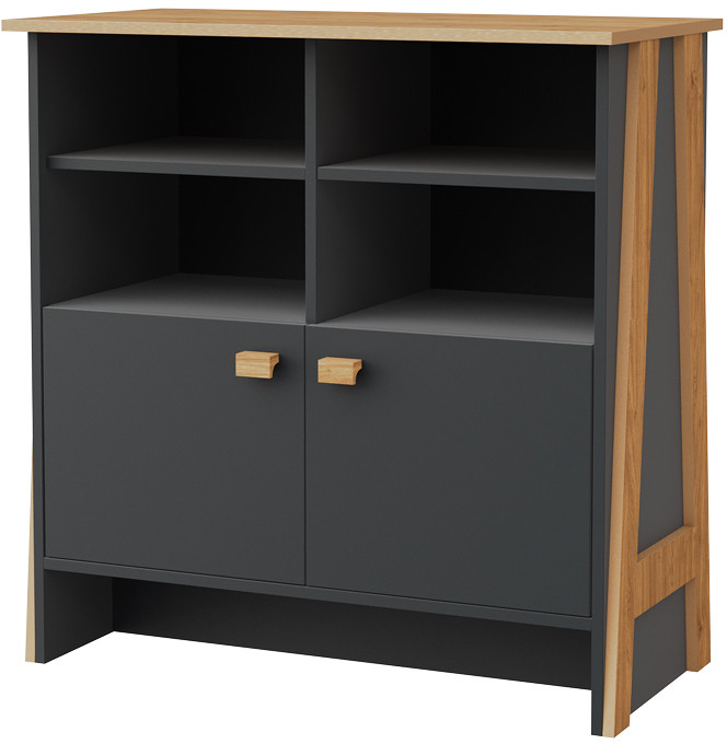 Модульная гостиная "Скандинавия", набор 2 - Антрацит/Дуб наварра