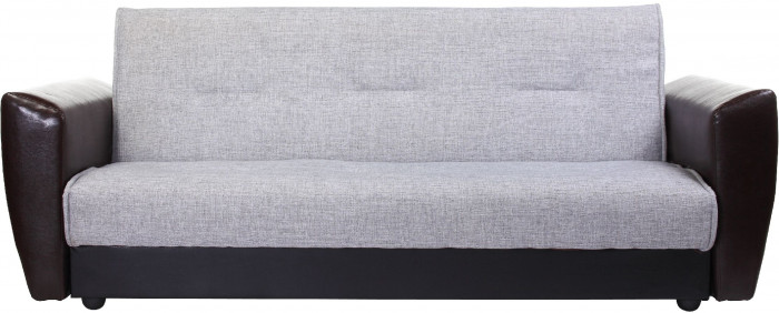 Диван-книжка Амстердам, 140х190, рогожка/экокожа, серый