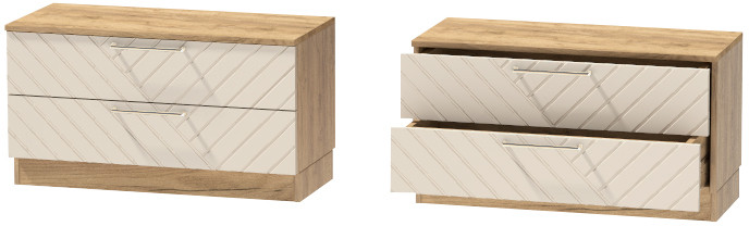 Тумба-5 прикроватная напольная "Иннэс-7", Крафт золотой/Тирамису матовый