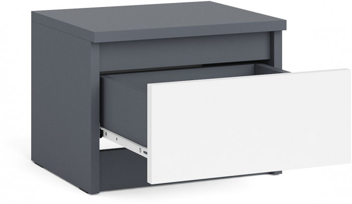Мори Тумба прикроватная ТПМ400.1, цвет графит/белый, ШхГхВ 40,4х34,6х30 см.