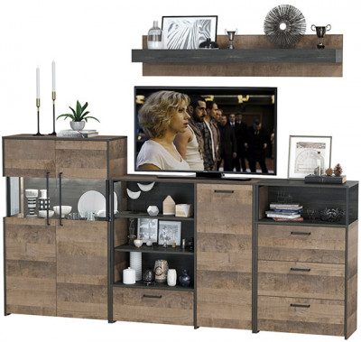 Трувор Гостиная 010, дуб гранж песочный/интра