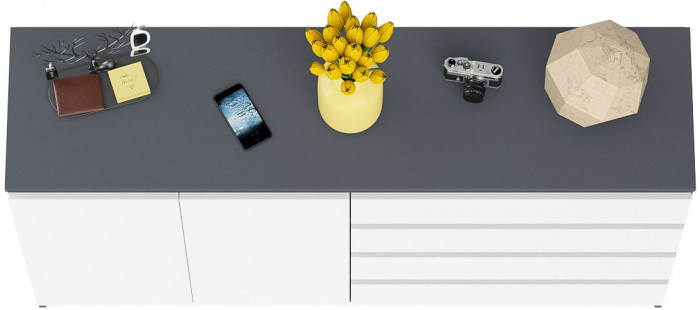 Мори Комод МК1600.1, графит/белый