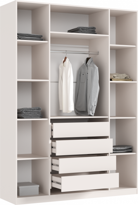 Ларго Шкаф 4-х створчатый 1600 (1 полка/4ящика), Кашемир