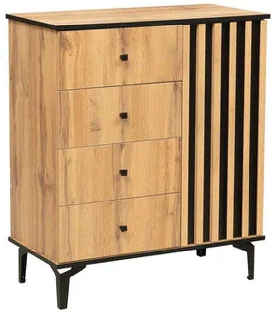 Комод Либерти 51.05 (опора h150) Дуб вотан/Черный