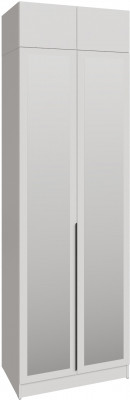 Шкаф 0,8 с антресолью и зеркалом Мадрид, Белый