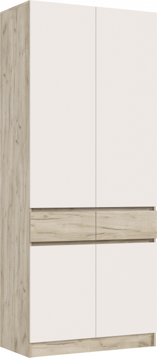 Роджинамиф Шкаф 2-х створчатый, Крафт серый/Кашемир