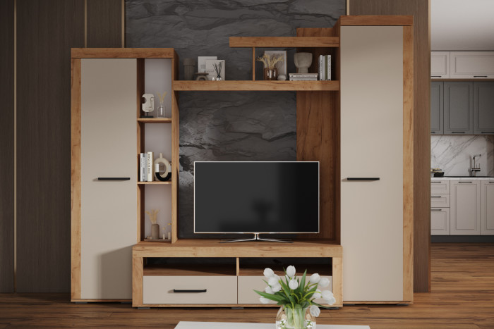 Гостиная Марсель-4, Дуб крафт золотой/Кашемир