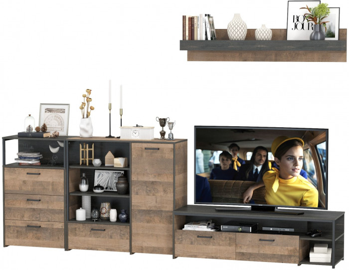 Трувор Гостиная 012, дуб гранж песочный/интра