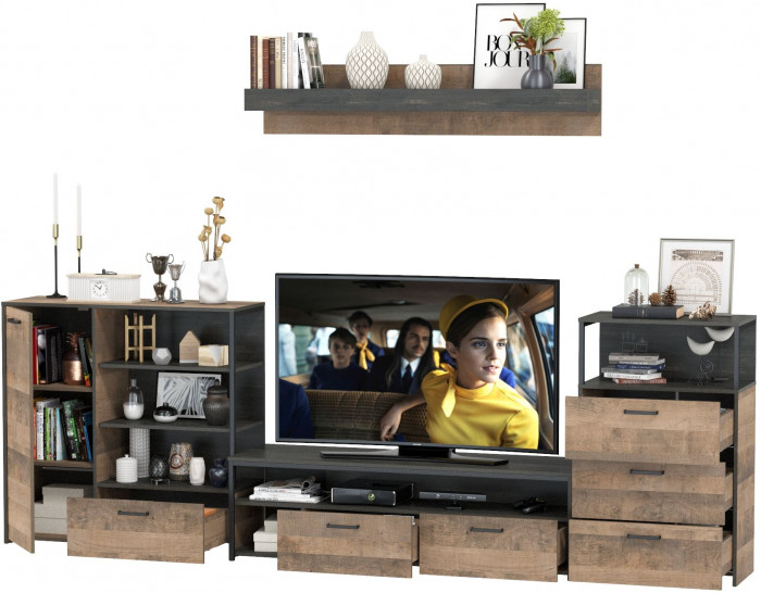 Трувор Гостиная 012, дуб гранж песочный/интра