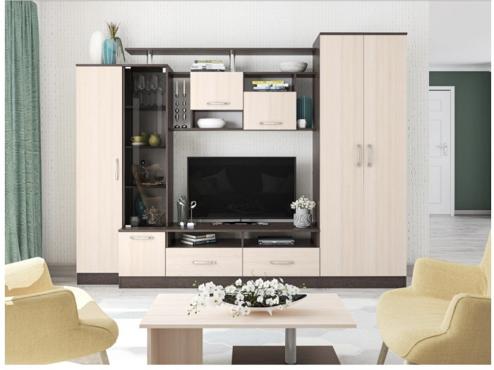 Гостиная Оскар-5 венге/дуб молочный