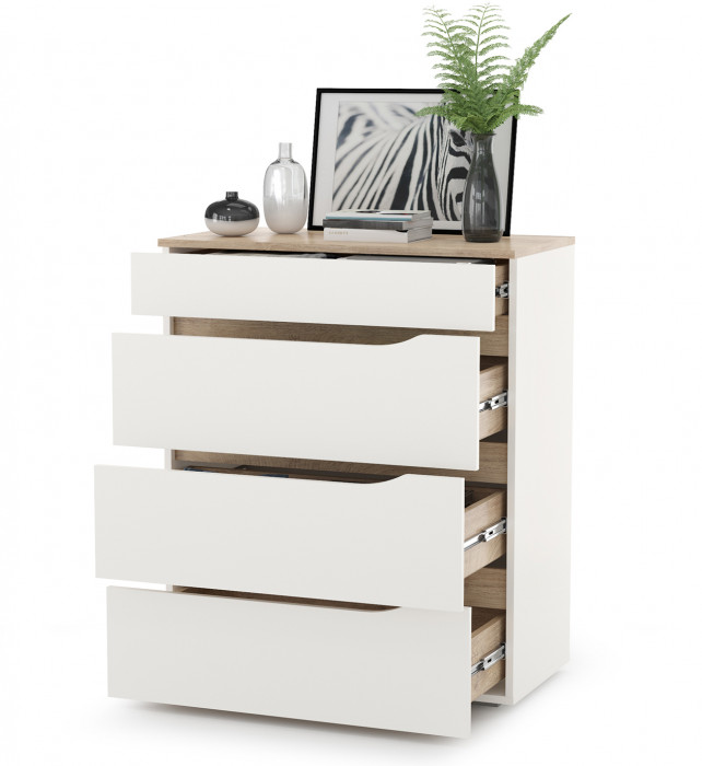 Муссон 13.97 Комод, белый/дуб эндгрейн элегантный
