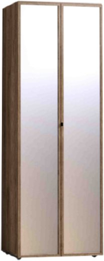 Шкаф для одежды с зеркалами Nature 54, дуб табачный