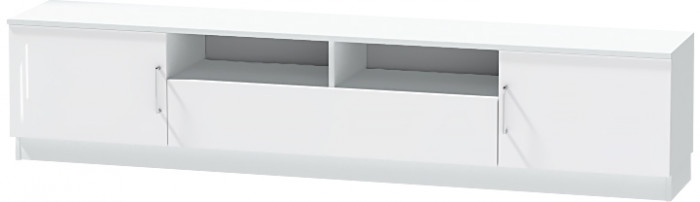 Тумба-3 под ТВ напольная "Иннэс-7", Белый/Белый глянец