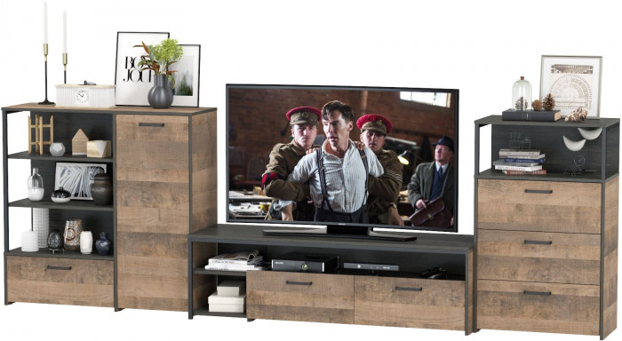 Трувор Гостиная 011, дуб гранж песочный/интра