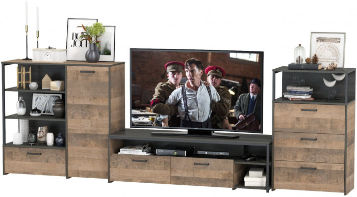 Трувор Гостиная 011, дуб гранж песочный/интра