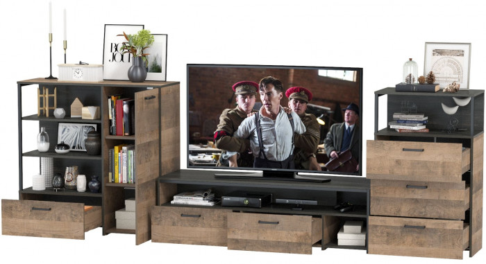 Трувор Гостиная 011, дуб гранж песочный/интра