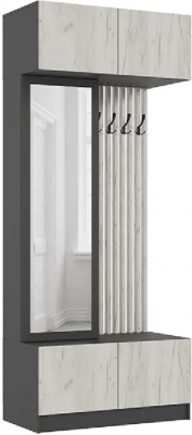 Прихожая Роджинамиф, Графит/Дуб Крафт Белый (Дуб крафт белый/Графит)