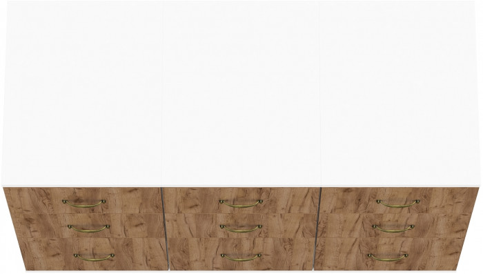 Лидер-8 Тумба МД 3.16 3 шт., белый шагрень/крафт золото