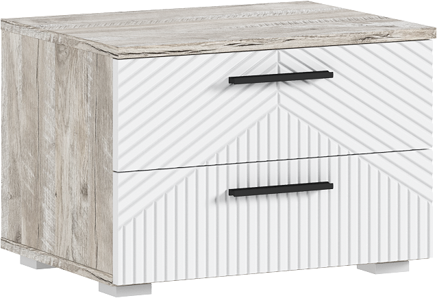 Сильвия Тумбы прикроватные 2шт, Браш Вайт/Дуб Юкон