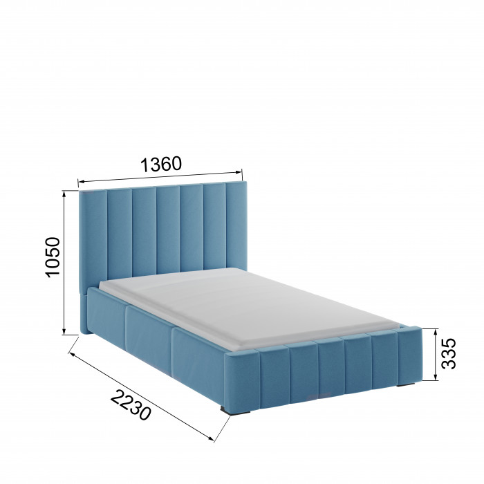 Нега Кровать интерьерная 120 светло-голубой, ортопед