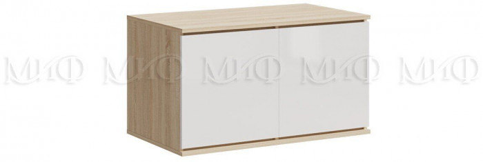 Челси Антресоль к шкафу (900), Сонома/Белый глянец холодный