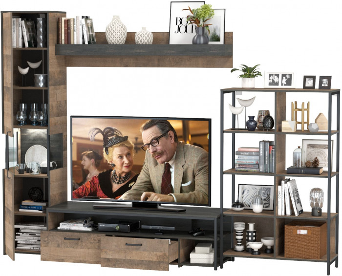 Трувор Гостиная 015, дуб гранж песочный/интра