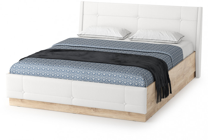 Муссон Спальня № 05, белый/дуб эндгрейн элегантный/искусственная кожа белая