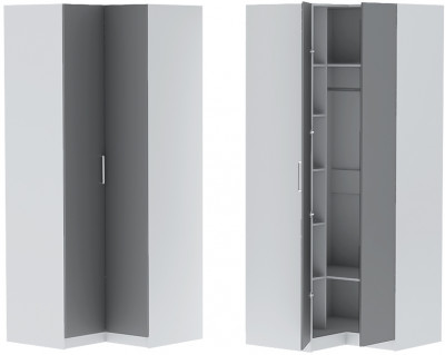 Шкаф угловой "Иннэс-7" - Белый/Графит