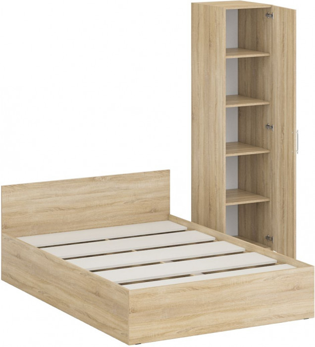 Кровать 1400 + Пенал Стандарт, дуб сонома
